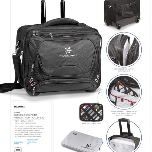 ELLEVEN CHECKPOINT FRIENDLY TECH TROLLEY BAG