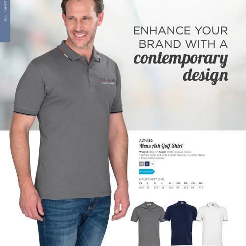 MENS ASH GOLF SHIRT