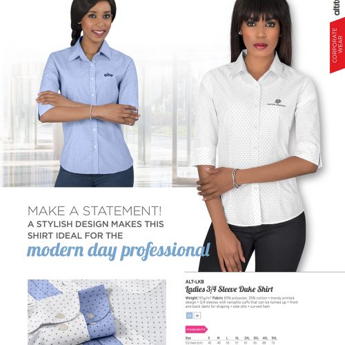 LADIES 3/4 SLEEVE DUKE BLOUSE