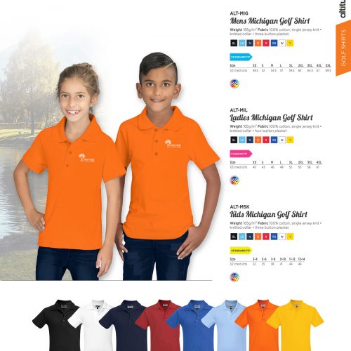 KIDS MICHIGAN 100% COTTON GOLF SHIRT