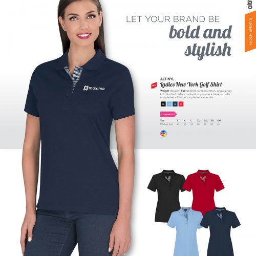 LADIES NEW YORK GOLF SHIRT