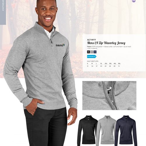 MENS 1/4 ZIP WAVERLEY JERSEY