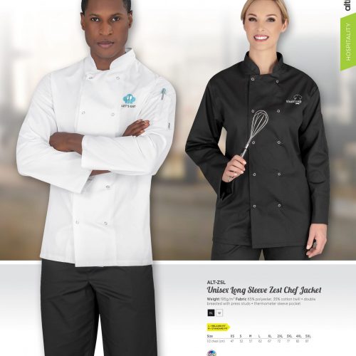 UNISEX LONG SLEEVE ZEST CHEF JACKET