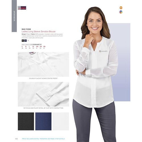 LADIES LONG SLEEVE ZENOBIA BLOUSE