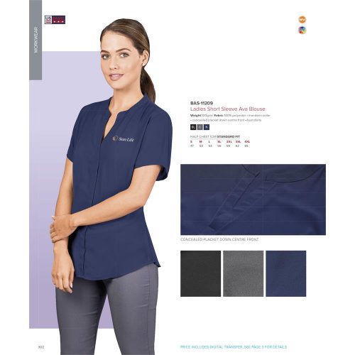 LADIES SHORT SLEEVE AVA BLOUSE