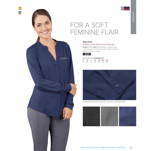 LADIES LONG SLEEVE AVA BLOUSE