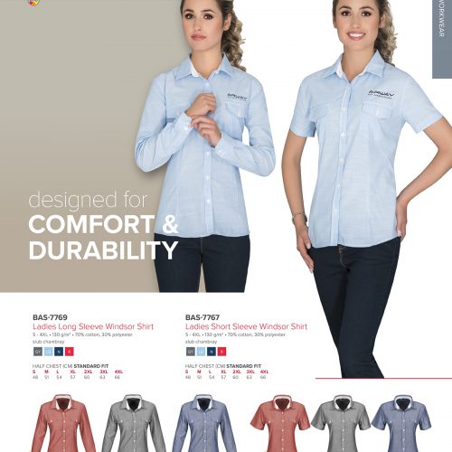 LADIES LONG SLEEVE WINDSOR SHIRT