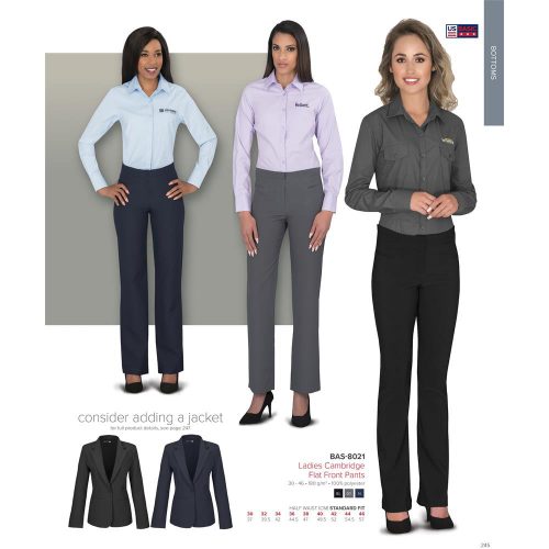LADIES CAMBRIDGE FLAT FRONT PANTS