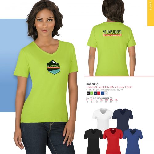 LADIES SUPER CLUB 165 V-NECK T-SHIRT