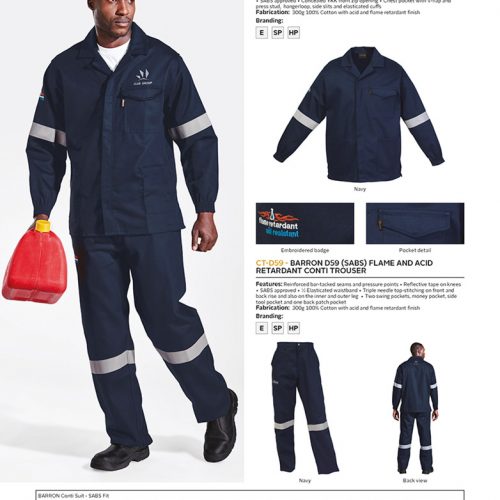 BARRON D59 (SABS) FLAME AND ACID RETARDANT CONTI TROUSER