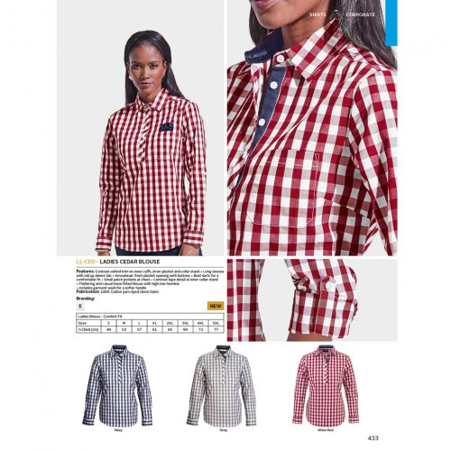 LADIES LONG SLEEVE CEDAR SHIRT