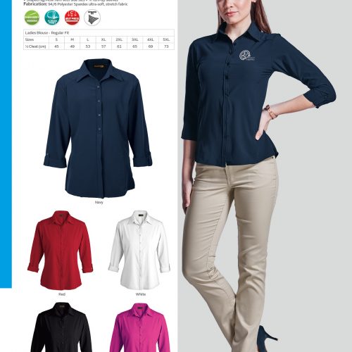 LADIES 3/4 SLEEVE GENEVA BLOUSE