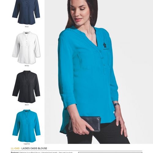 LADIES 3/4 SLEEVE OASIS BLOUSE